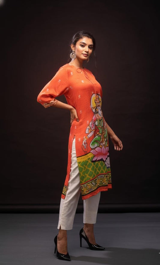 Goddess Saraswati Spun Print Tunic