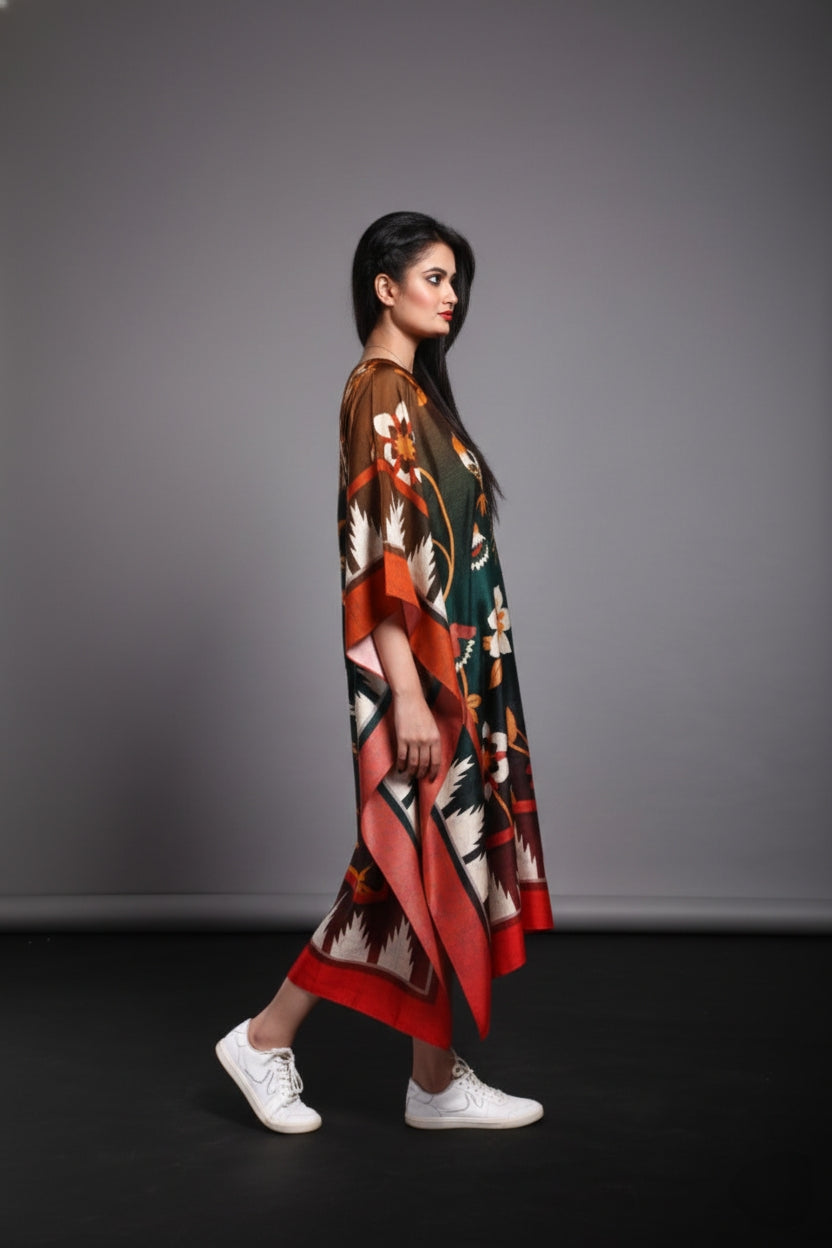 Hiral Satin Print Kaftan