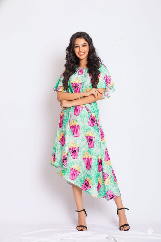 Lucid Silk Print Dress
