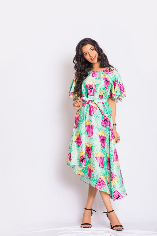 Lucid Silk Print Dress