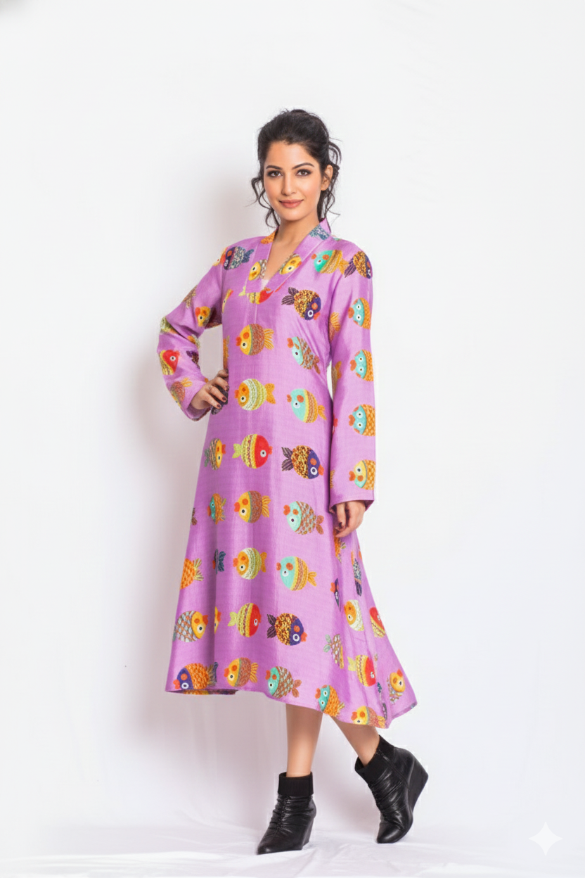 Prati Satin Print Dress