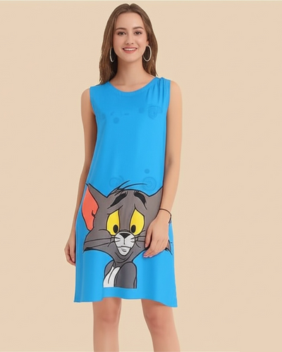 Tom’s Trouble Satin Print Dress