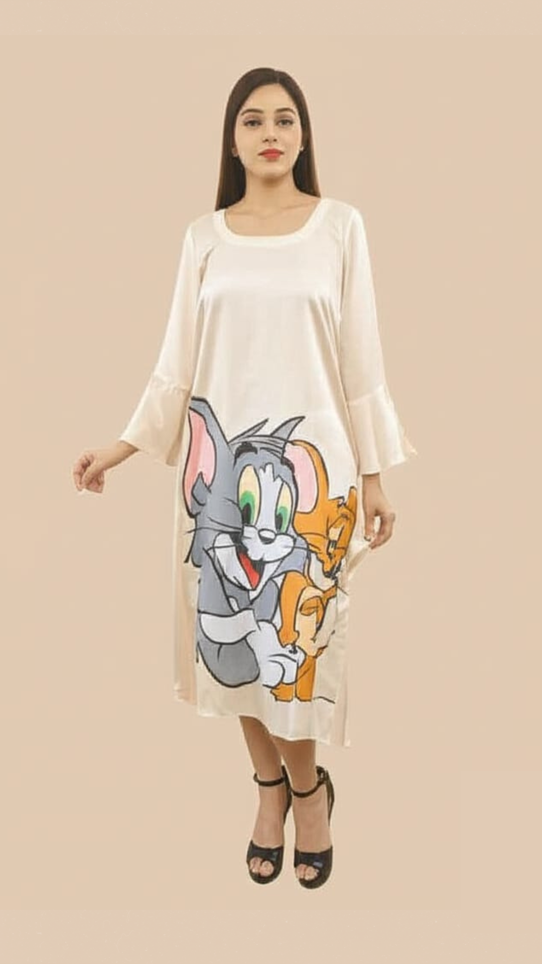 Playful Duo Satin Print Dress