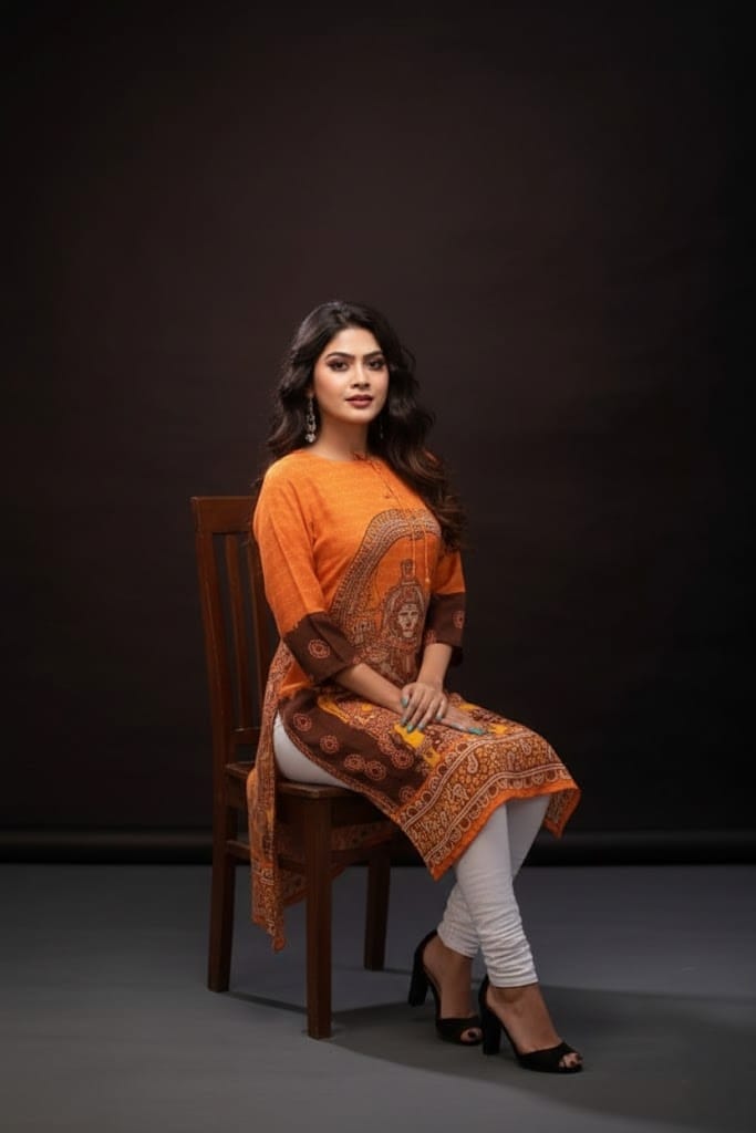 Divine Goddess Spun Print Tunic