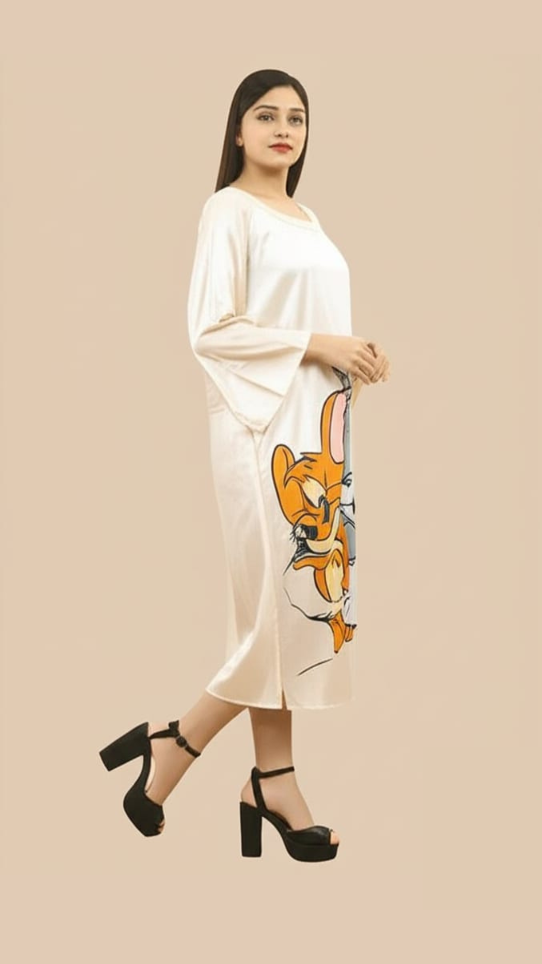 Playful Duo Satin Print Dress
