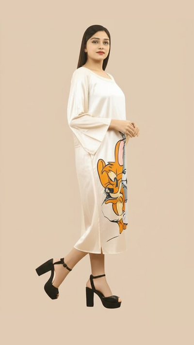 Playful Duo Satin Print Dress