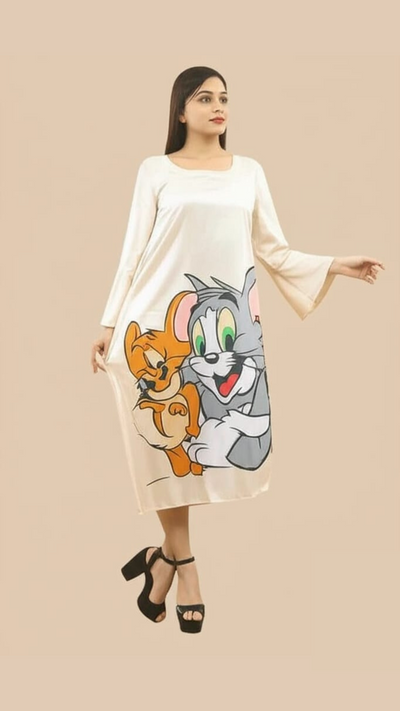 Playful Duo Satin Print Dress