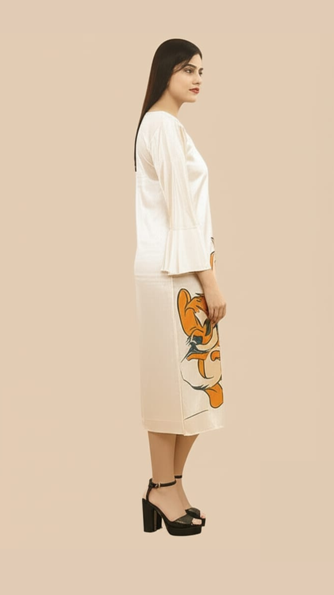 Playful Duo Satin Print Dress