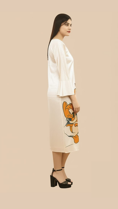Playful Duo Satin Print Dress