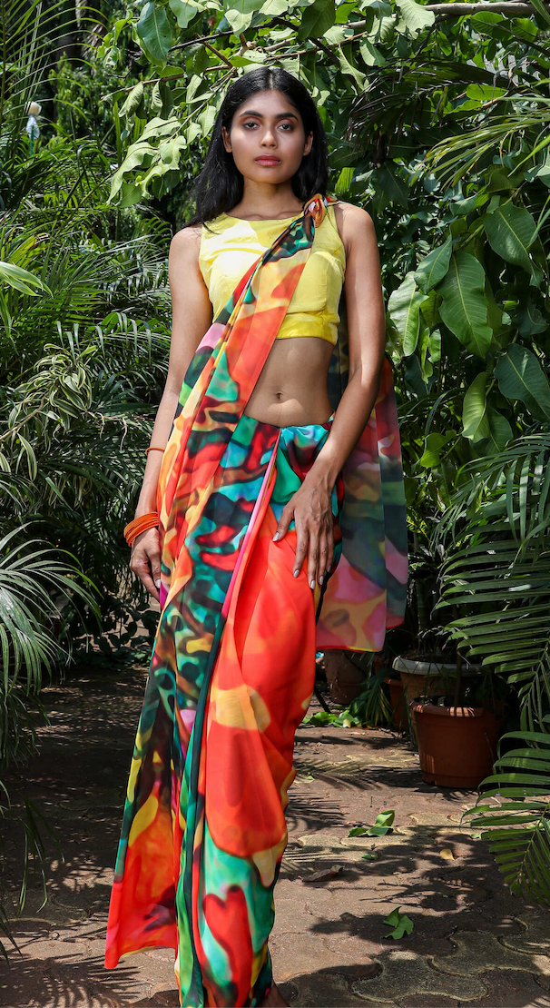 Vibrant Muses Georgette Print Saree