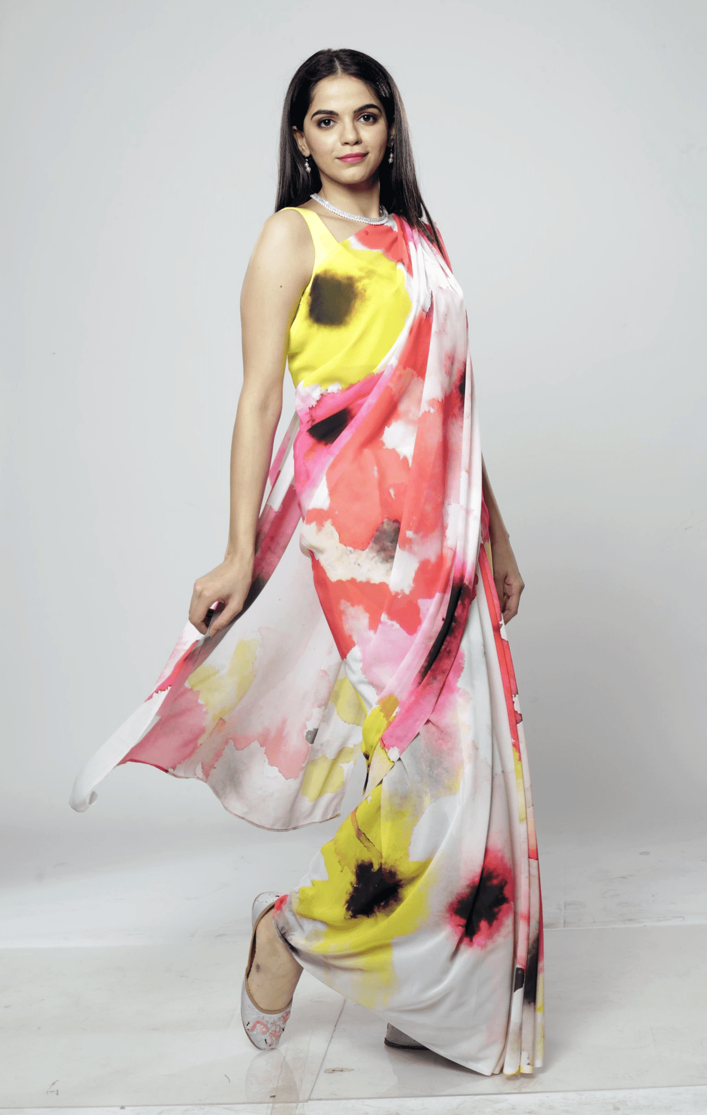 Blooming Blossoms Georgette Print Saree