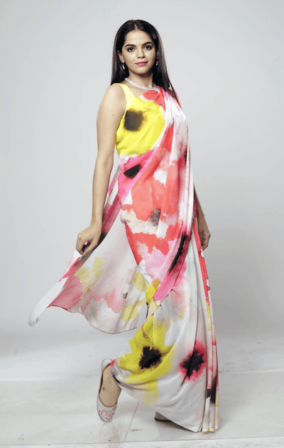 Blooming Blossoms Georgette Print Saree