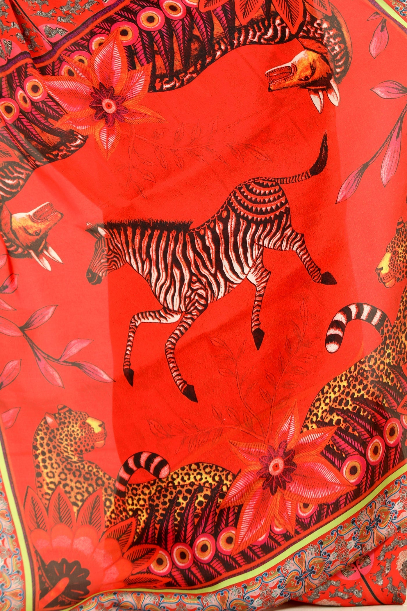 Jaguar and Zebra Artistry Saree