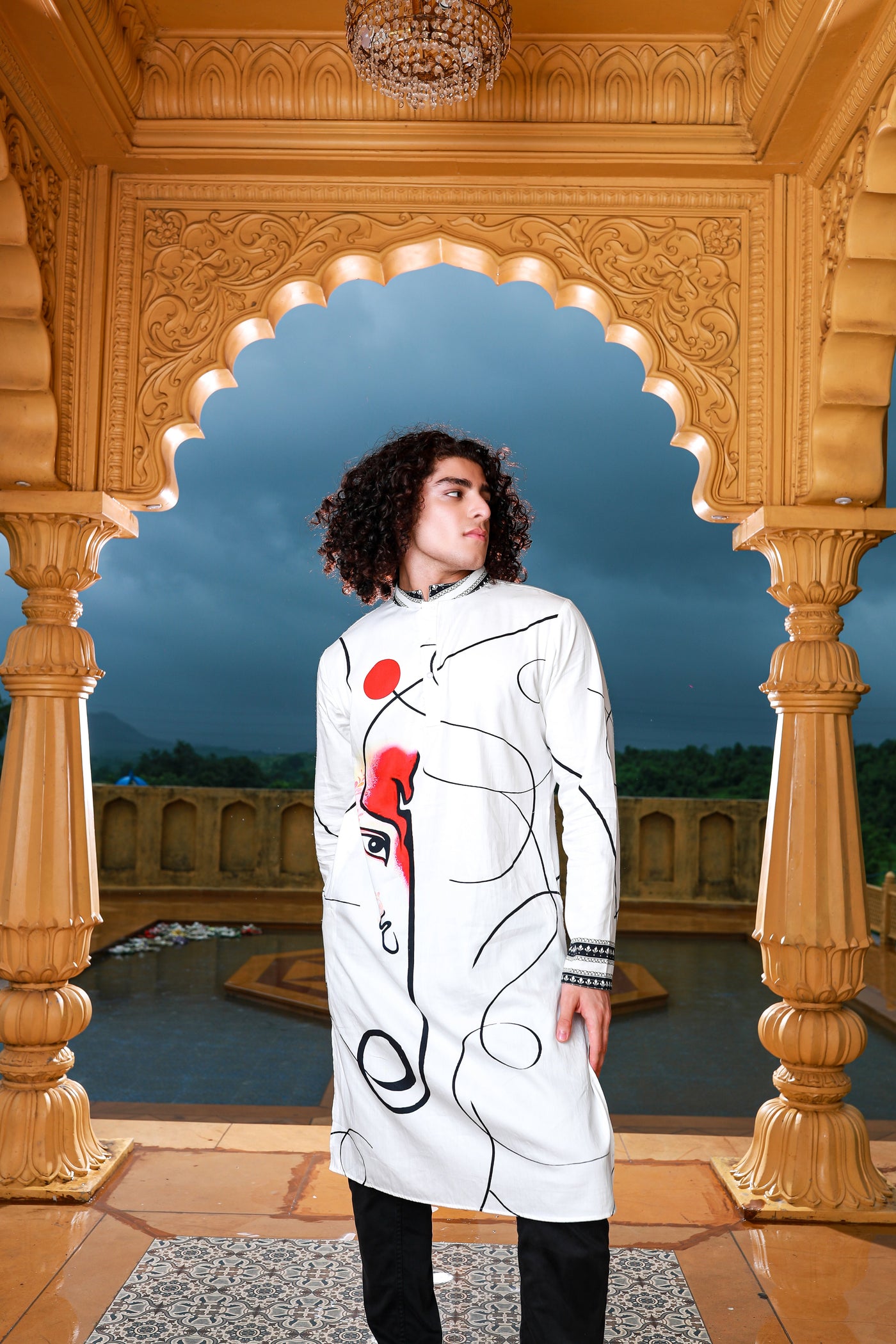 Gajanana Cotton Print Kurta