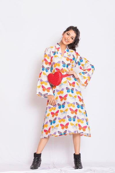 Aksha Satin Print Dress