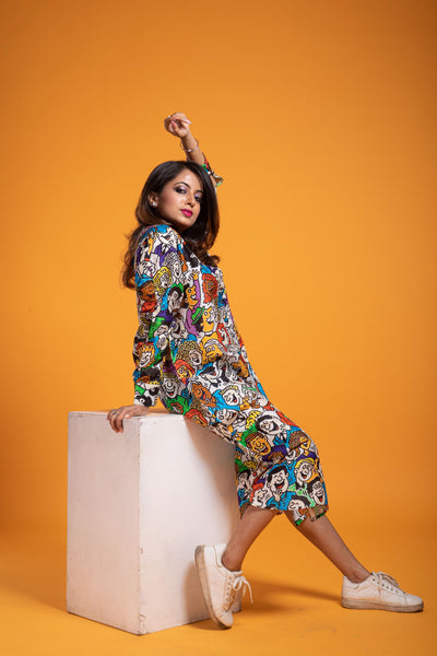 Hasi Satin Print Dress