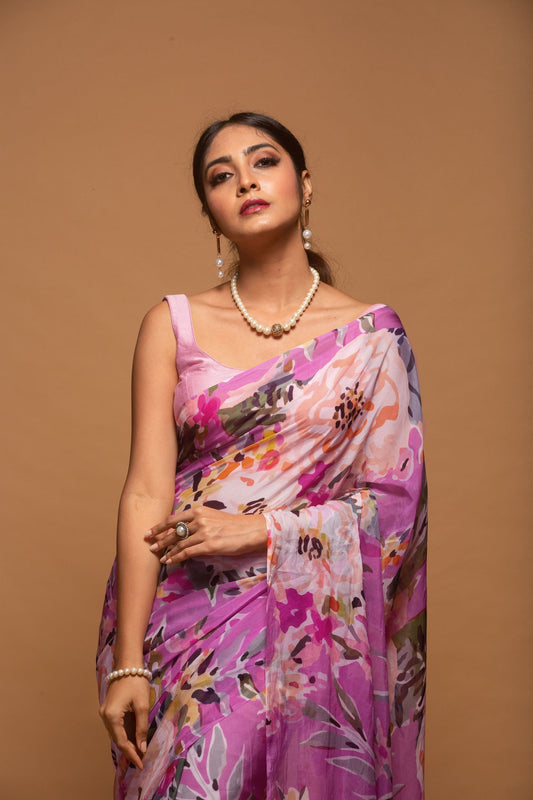 Floral Blush Saree