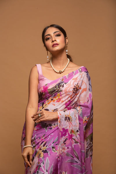 Floral Blush Saree