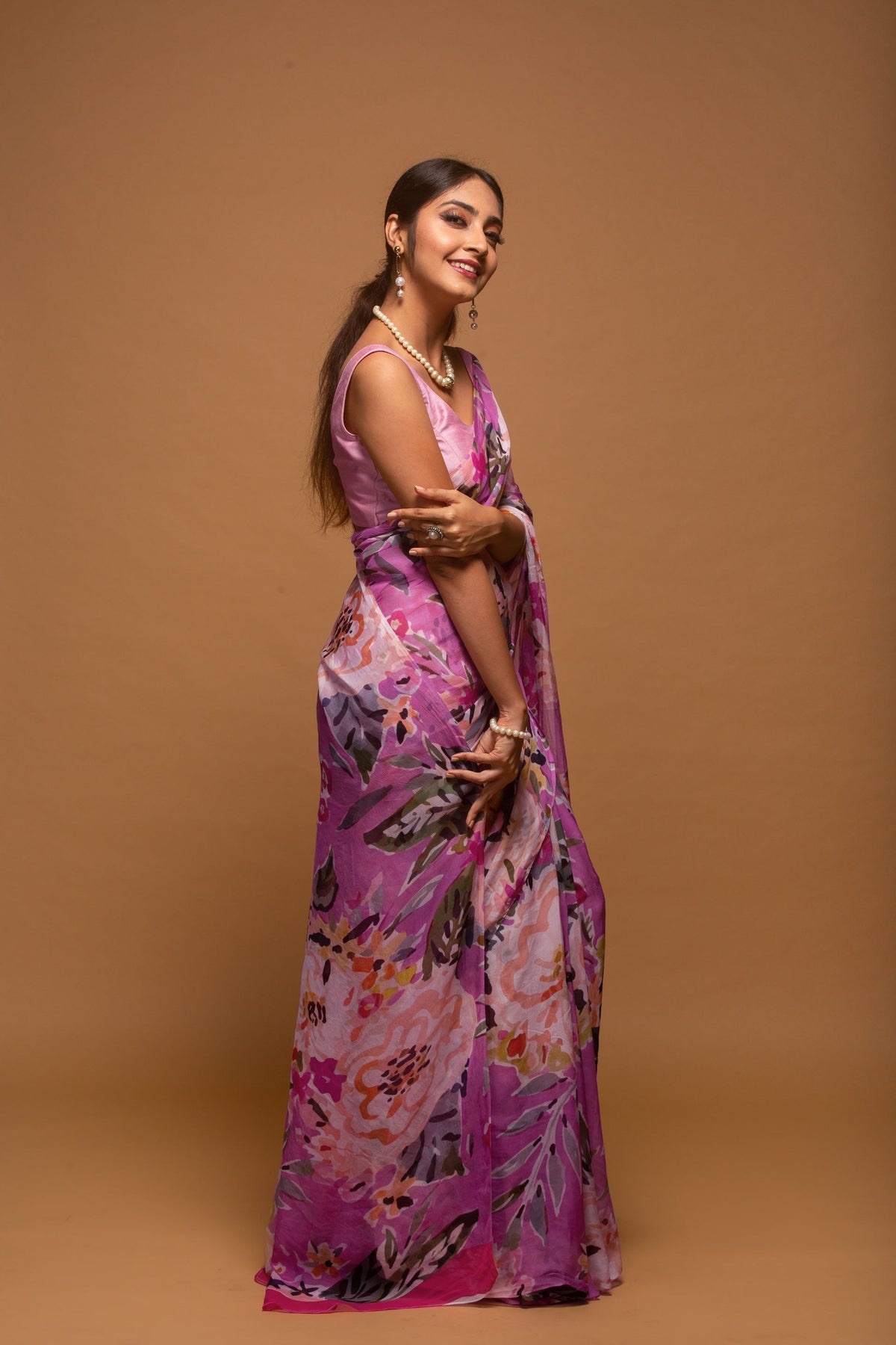 Floral Blush Saree