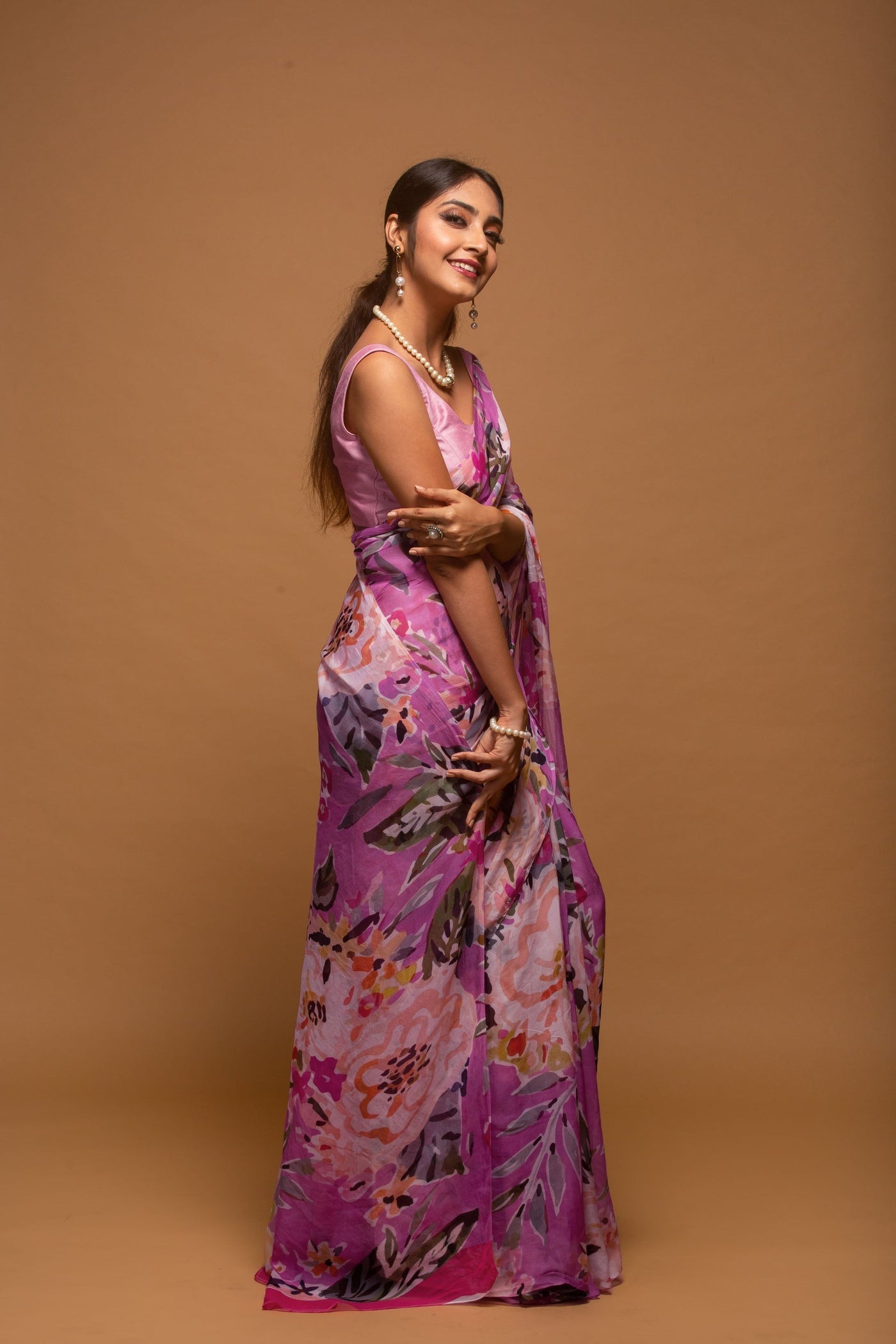 Floral Blush Saree
