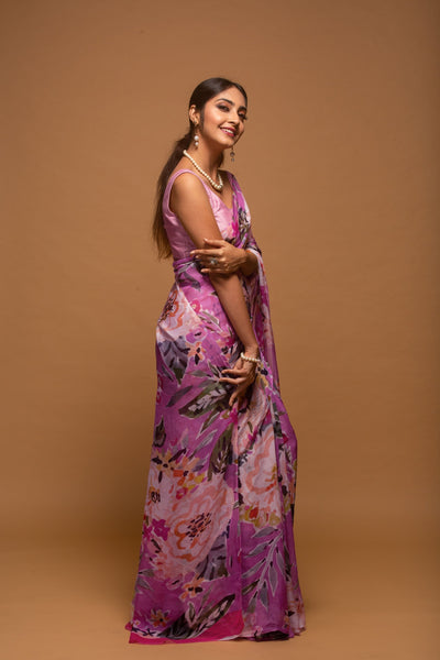 Floral Blush Saree