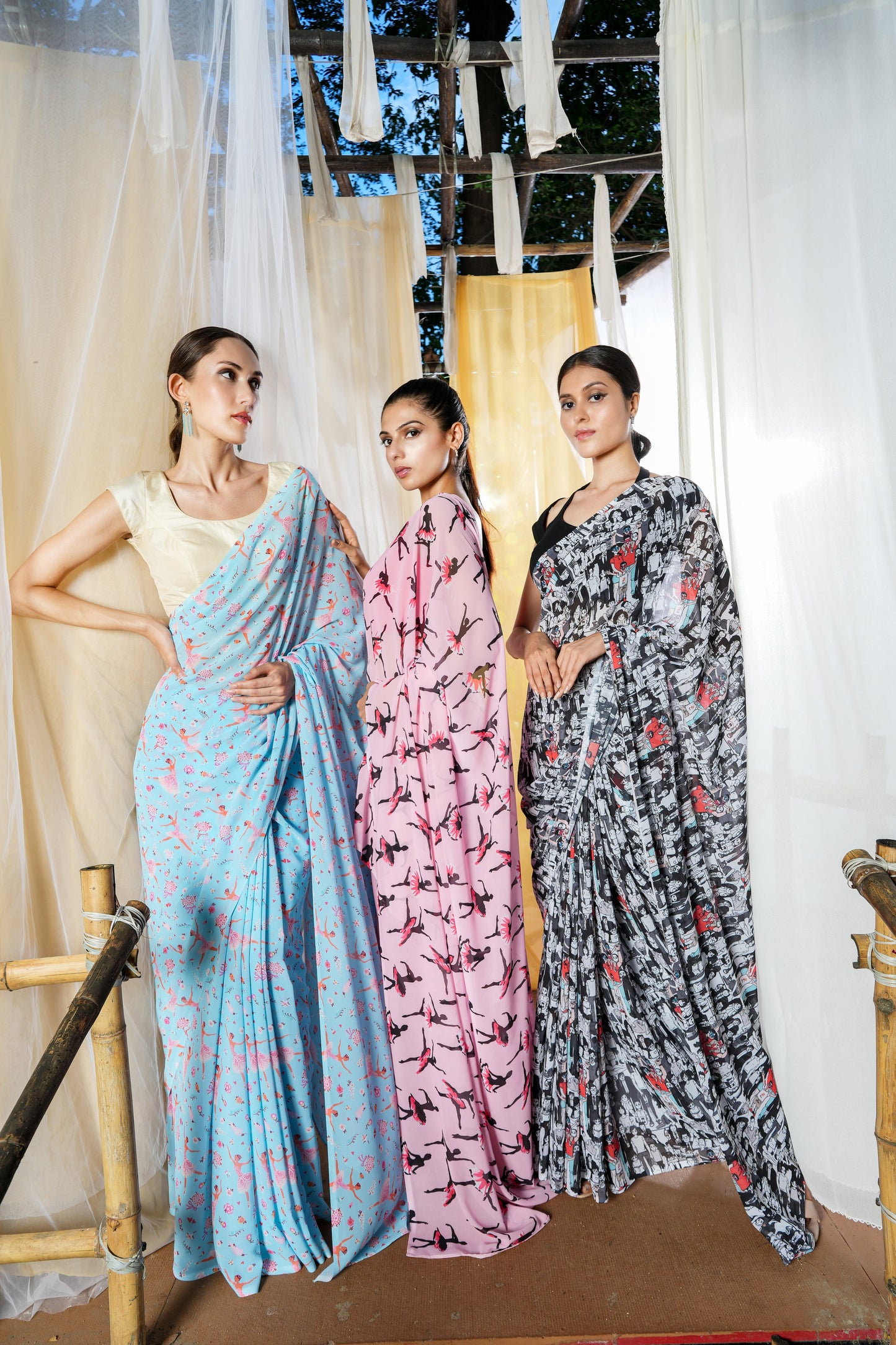 Chehre Georgette Print Saree