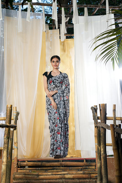 Chehre Georgette Print Saree