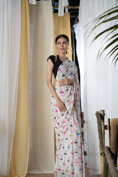 Ballerina Georgette Print Saree