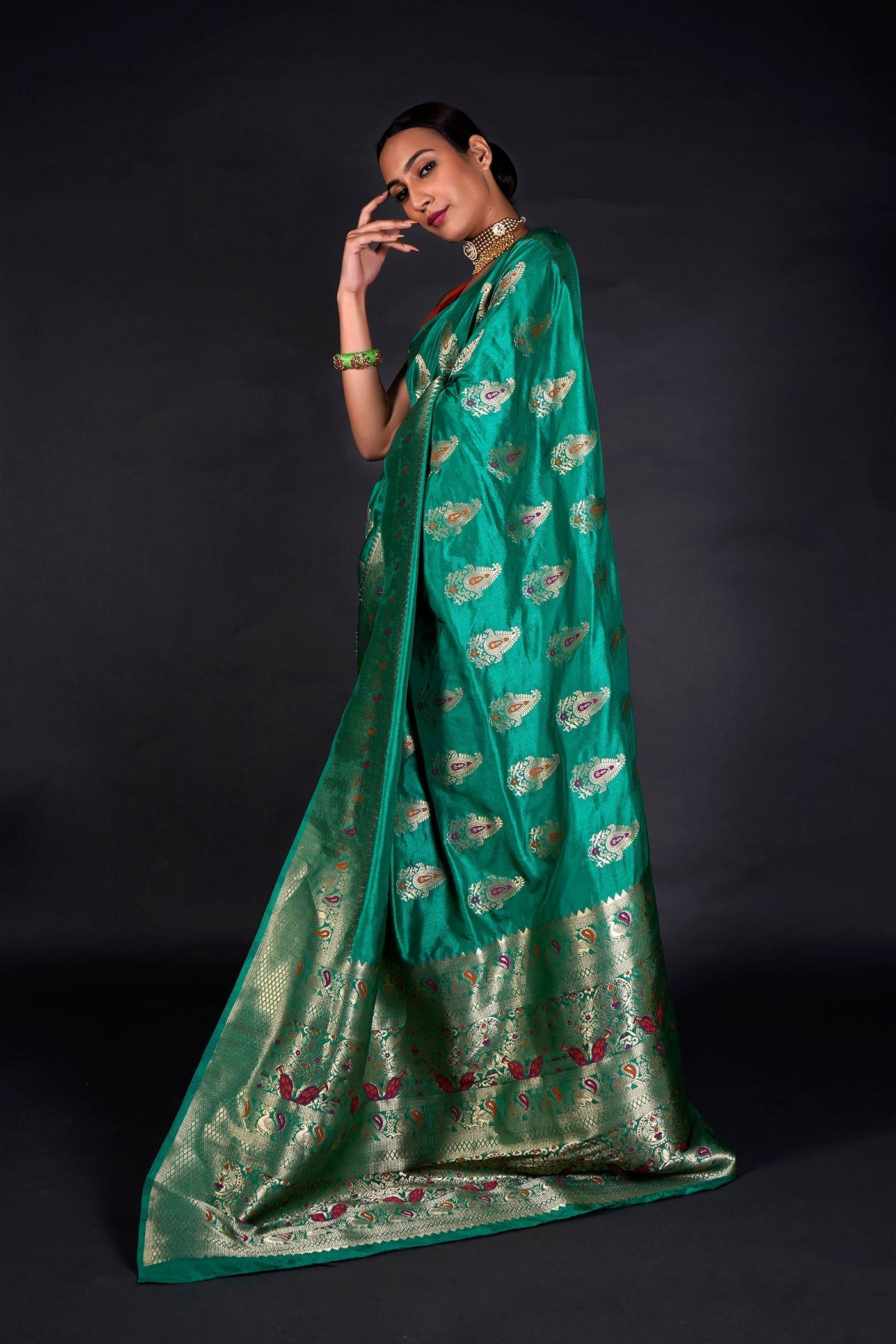 The Shimmering Forest Green Weave