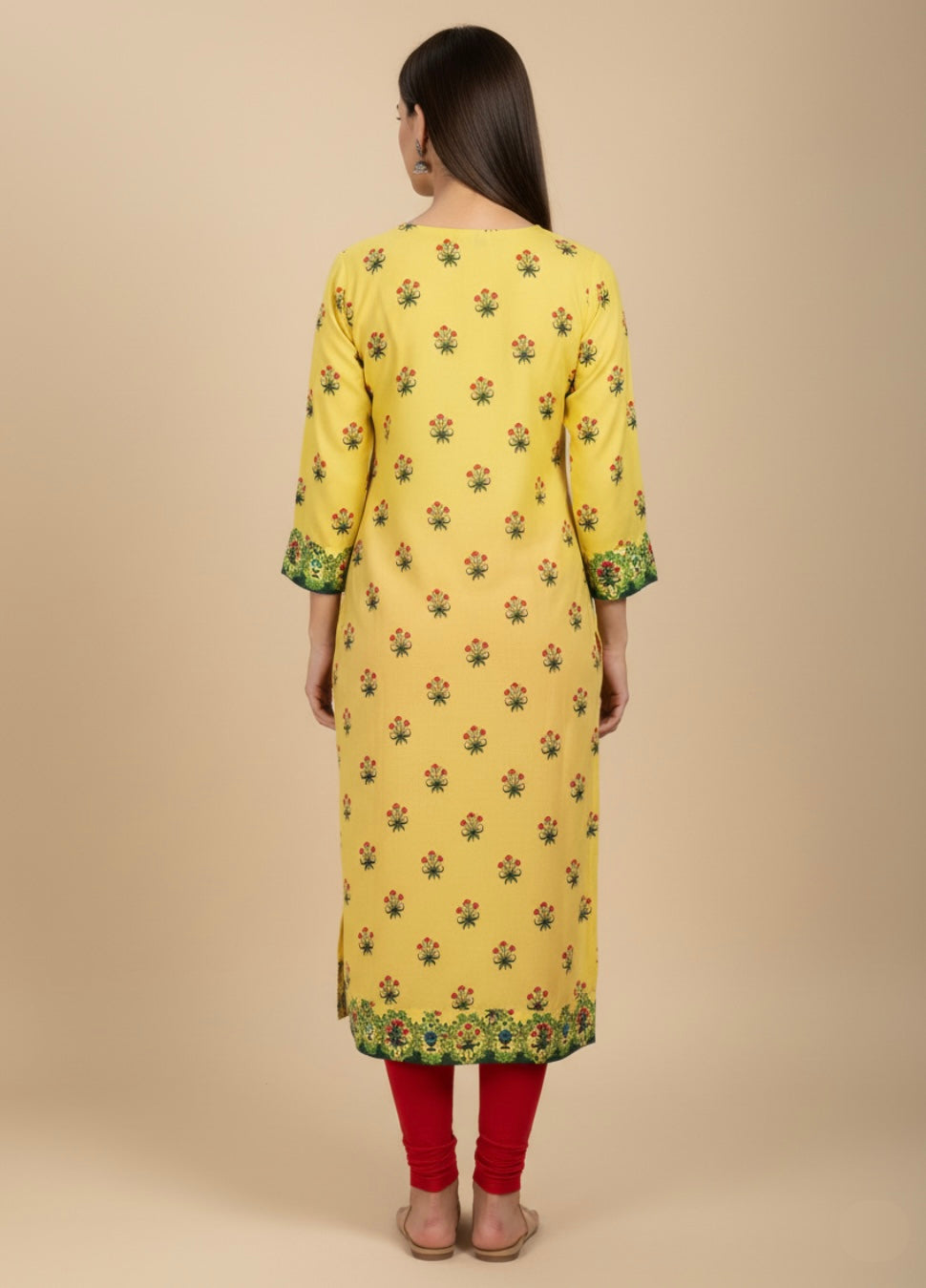 Surajmukhi Yellow Cotton Print Tunic