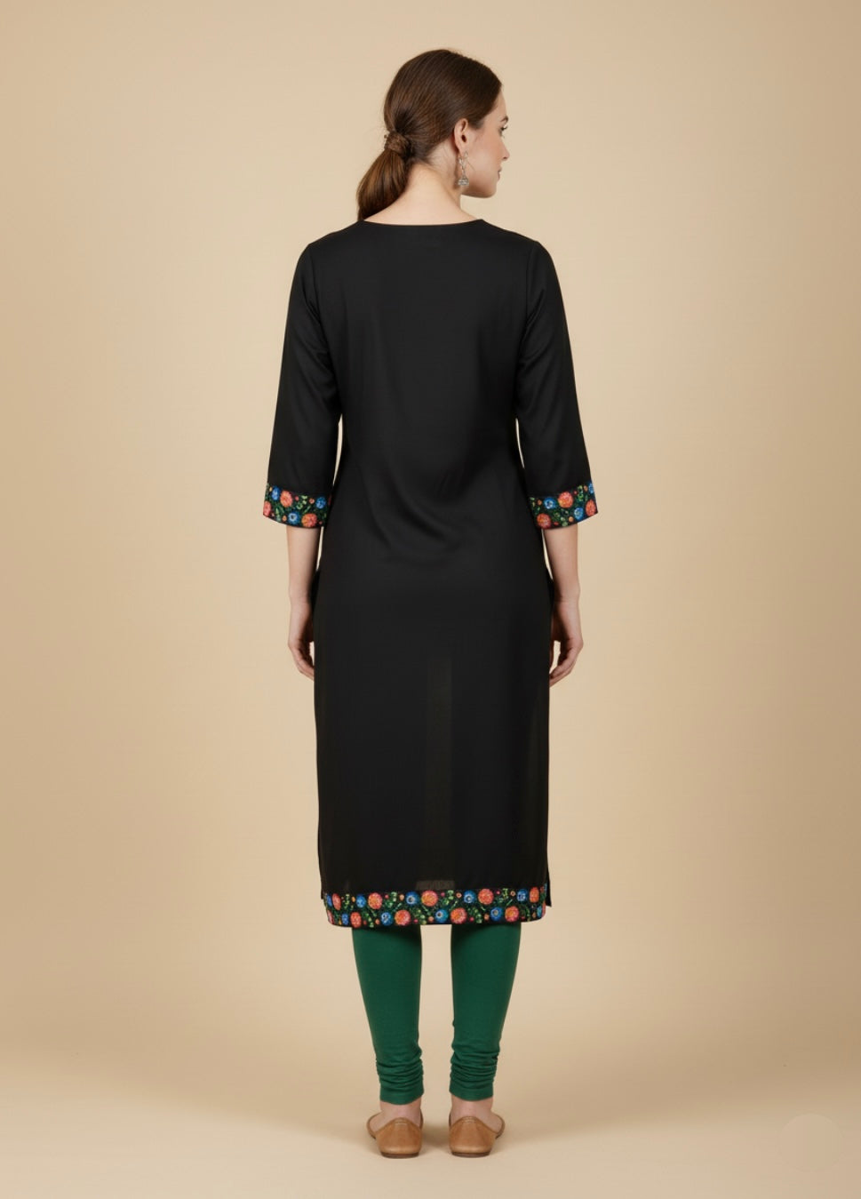Meher Black Cotton Print Tunic