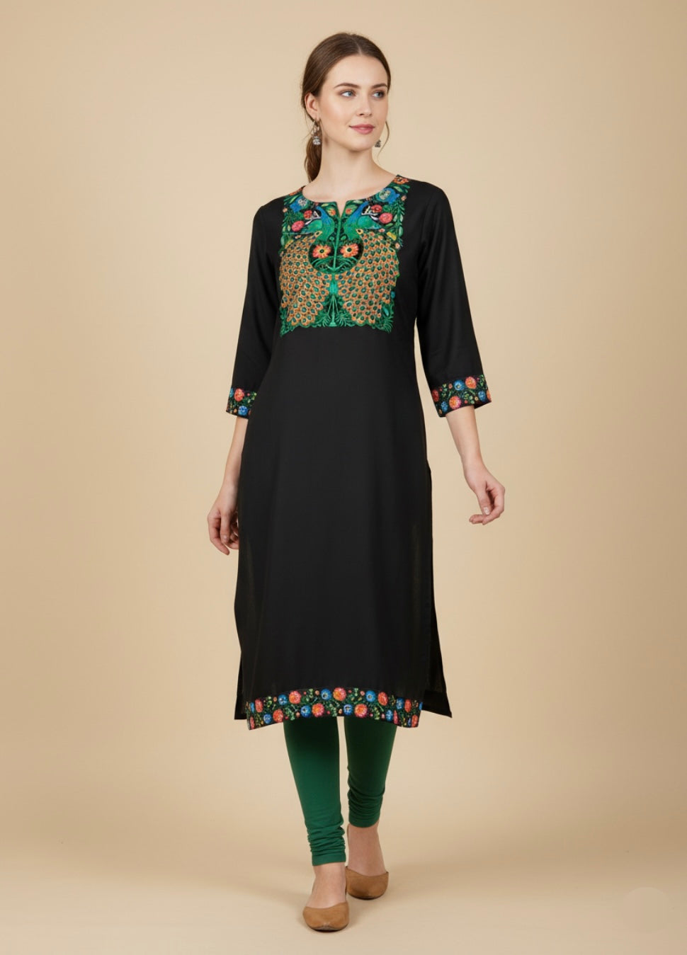 Meher Black Cotton Print Tunic
