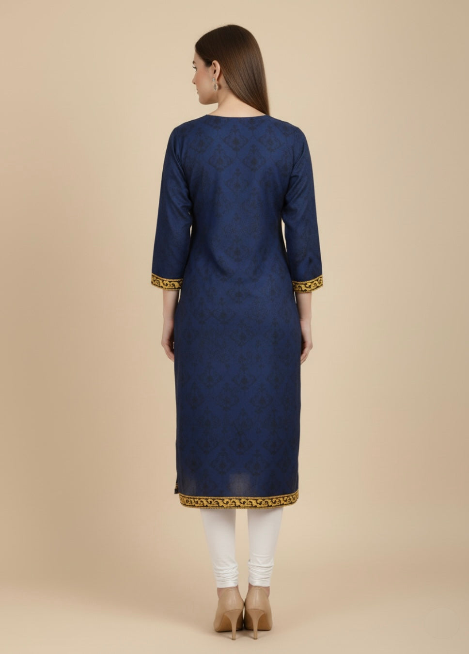 Neelraj Blue Cotton Print Tunic