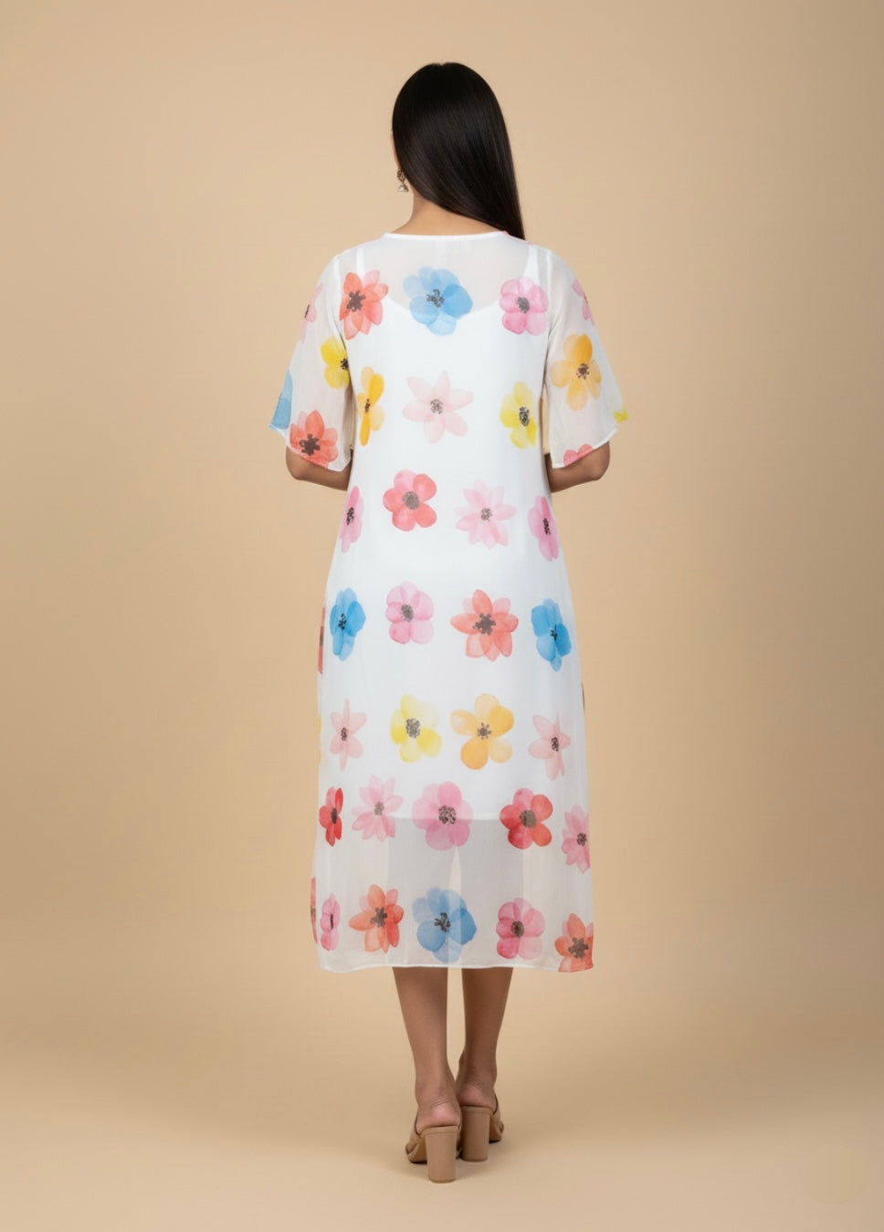 Petal Whisper Georgette Print Dress