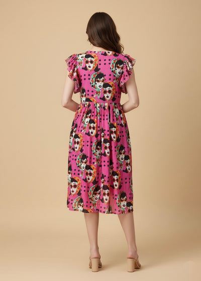 Face & Frill Georgette Print Dress