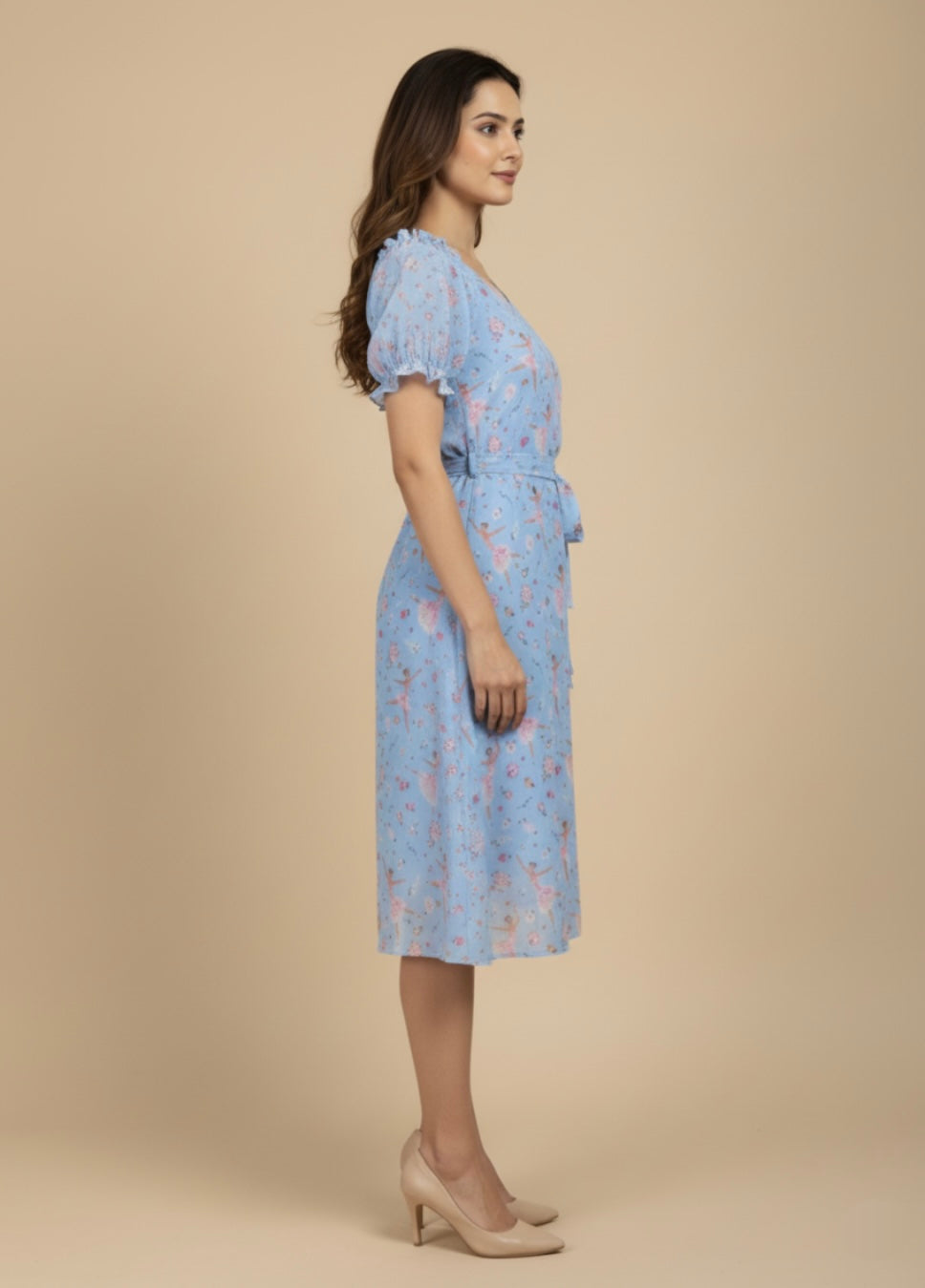 Ballet Blush Georgette Print Dress