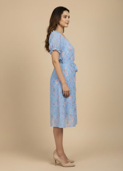 Ballet Blush Georgette Print Dress