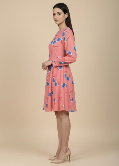 Seeing Pink Georgette Print Dress
