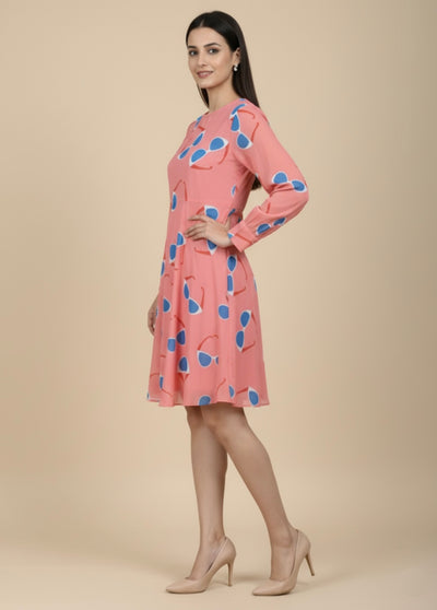 Seeing Pink Georgette Print Dress