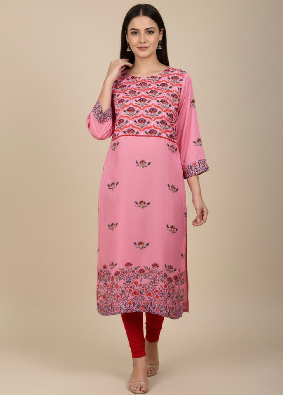 Pink Maurya Cotton Print Tunic