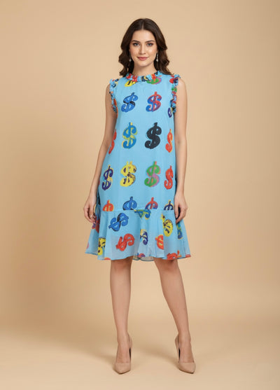 Funky Fortune Georgette Print Dress
