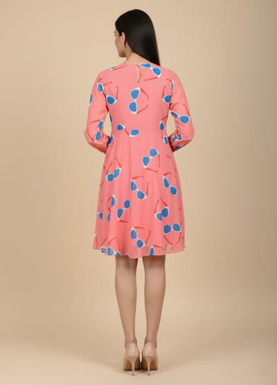 Seeing Pink Georgette Print Dress