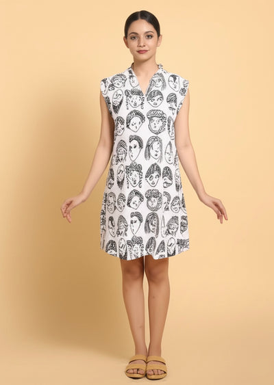 Monochrome Muse Print Dress