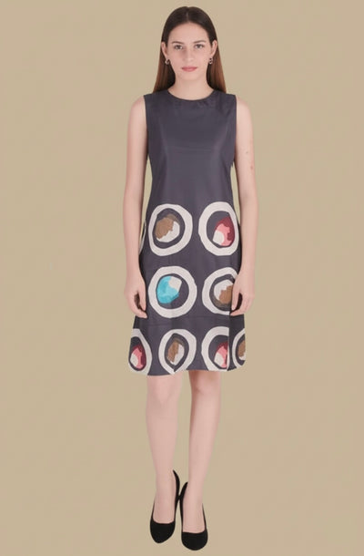 Gem Orbit Print Dress