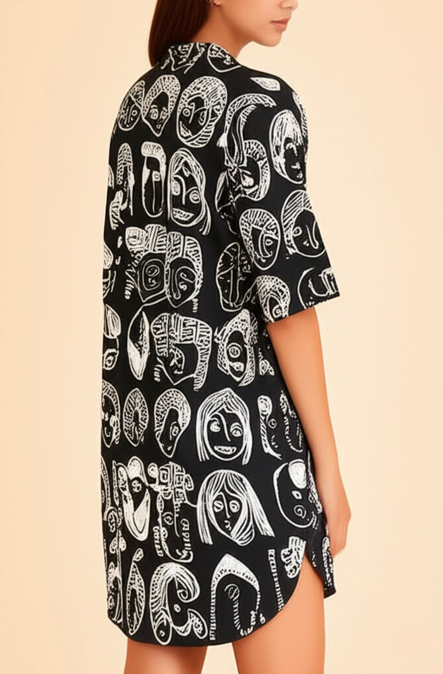 Muse Face Print Dress