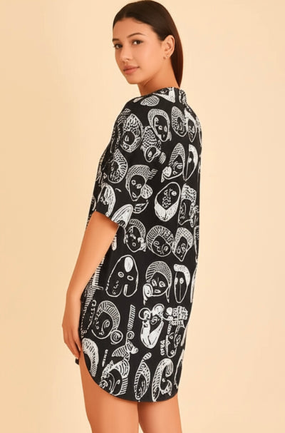 Muse Face Print Dress