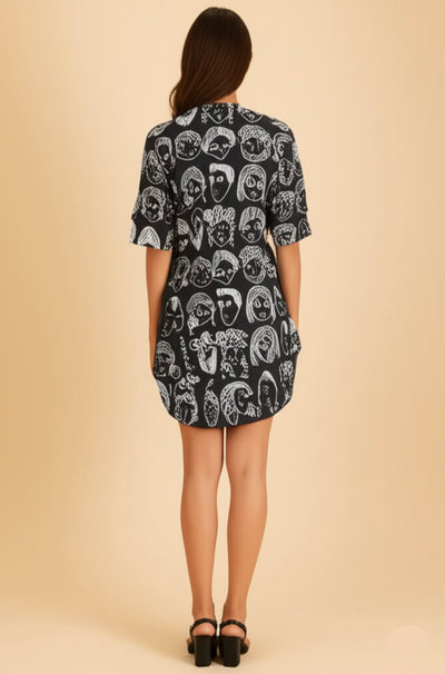 Muse Face Print Dress