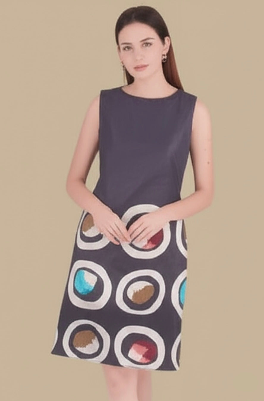 Gem Orbit Print Dress