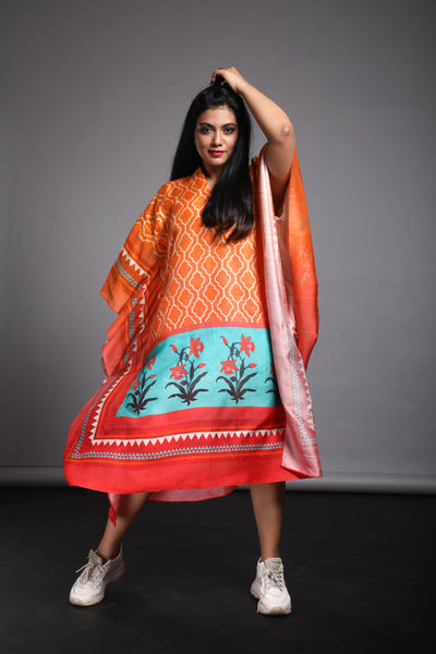 Diya Satin Print Kaftan