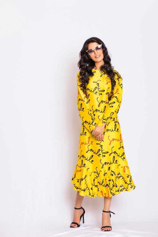 Elegy Satin Print Dress